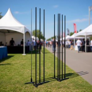 Kit Asta per Bandiera a Piuma 16,3 Piedi in Alluminio con Picchetti per Tenda Pubblicitaria - Product Image 2