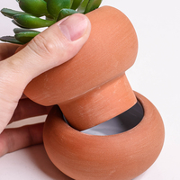 Vente en gros Pot de fleur en argile rouge mate en céramique pour jardin succulente Pots de plantes modernes en vrac