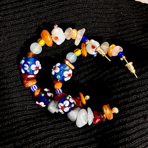 Boucles d'oreilles en forme de fleur en cristal pour femmes, style bohème, bijoux à porter au quotidien - Product Image 2