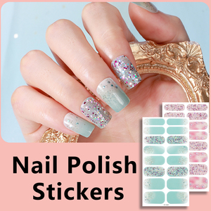 Etiqueta privada 3D Gradient Color <span class=keywords><strong>Neon</strong></span> Reflective Nail Wraps Sticker Easy Apply Sparkle Shiny Glitter para uso diario Estilo de otoño - Product Image 1