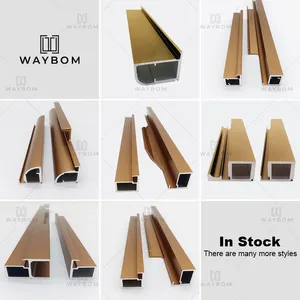 Aluminum Alloy Sliding Door Frame Closet Profiles Kinchen Cabinet 20 Narrow Gold Black Glass Wardrobe Handle Profile