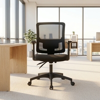 Chaise de bureau ergonomique à dossier mi-haut, pivotante, confortable, en maille, avec appui-tête réglable, moderne, pour ordinateur et école