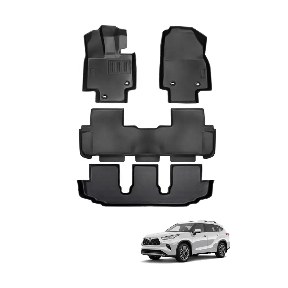 Popular All Weather RHD/LHD Car Floor Mats Auto Accessories TPE Rubber Foot Carpet For Toyota Highlander 2015-2020 2022 2023