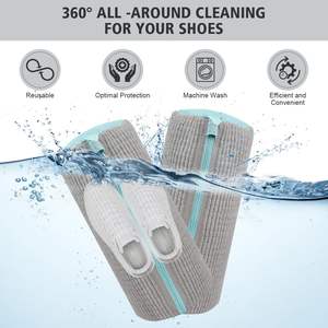 Bolsa para Lavar Zapatos, Saco para Limpiar Tenis en Lavadora, Bolsa de Lavandería Reutilizable con Forro de Chenille para Zapatillas - Product Image 3