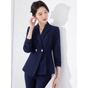 Women's Professional Suit Set Three Quarter Sleeve Anti-Wrinkle Wool Blend Office Lady Workwear Interview Business Attire - Product Image 4