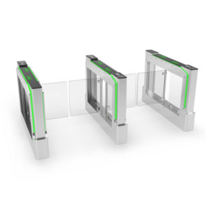 Sıcak satış otomasyon sistemleri güvenlik kapıları salıncak hız bariyeri cam kanat ofis binası için çift şeritli - Product Image 1