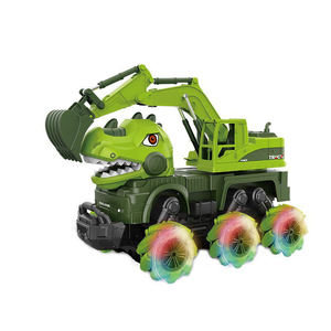 รถของเล่นไดโนเสาร์บังคับวิทยุสำหรับเด็ก 1:14 รุ่น Urban Construction Engineering สำหรับขับขี่ออฟโรด ปีนป่าย ดริฟท์ และแสดงท่าผาดโผน พร้อมไฟและเสียงเพลง - Product Image 1