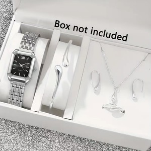 Orologio da donna di lusso leggero e di nicchia, popolare per lo streaming live, in lega, alla moda, rettangolare, con movimento al quarzo e lancette multipli - Product Image 6