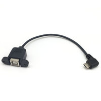 Câble USB Micro vers B Femelle avec oreilles de fixation pour imprimantes et équipements industriels