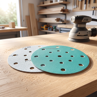 Feuilles abrasives industrielles en film vert de 6 pouces (150 mm) à 17 trous pour le polissage de métaux automobiles haut de gamme