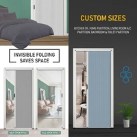 Porte coulissante pliante en alliage d'aluminium ignifuge améliorée |   Cloison invisible pour cuisine, salle de bain et balcon