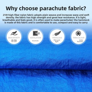 <span class=keywords><strong>Hamac</strong></span> double en tissu parachute polyamide, 2 <span class=keywords><strong>places</strong></span>, 270*145cm, ultra-léger, portable, anti-retournement, robuste, 500jin - Product Image 3