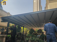 Pérgola Plegable Impermeable Personalizada de Gran Venta con Techo Retráctil de Sombreado Completo para Balcón, Terraza y Exteriores Nórdicos