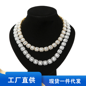 Collar de moda con cadena de cuello, diamantes de imitación estilo Rock Sugar, collar hip hop, cadena cubana italiana - Product Image 2