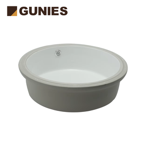 Lavabo da Incasso in Ceramica Avorio Gunies con Design Moderno, Facile da Pulire e Superficie Liscia - Product Image 1