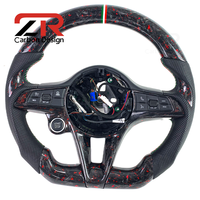 Volant en fibre de carbone forgé sur mesure pour Alfa Romeo Giulia Stelvio Quadrifoglio Veloce 2014-2020, style course