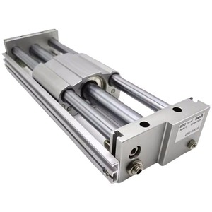 Cylindre de positionnement SMC, corps en aluminium, double action, avec piston magnétique, coussinets d'amortissement pneumatique, type standard - Product Image 1
