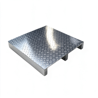 Palette plate robuste en acier inoxydable 304, antidérapante, pour chariot élévateur bidirectionnel, taille personnalisable, empilable, pour l'industrie alimentaire et les salles blanches