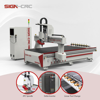 Router CNC Industrial ATC para Grabado en Madera y Cambio Automático de Herramientas, 3 Ejes, para Muebles, Puertas, Relieves, Esculturas 3D