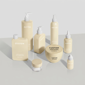 Ensemble de flacons de soins de la peau personnalisés, flacons carrés pour après-shampoing, flacons en plastique pour cosmétiques, flacons pour le lavage du visage et du corps avec pompe à lotion - Product Image 2