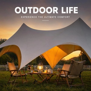 Tente dôme de <span class=keywords><strong>camping</strong></span> extérieure imperméable Premium Extra Large Cloud Top Canopy 3-Peak Octopus Lotus Sun Shelter - Product Image 1