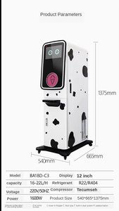 Máquina Expendedora Automática de Helado Suave en Cono, Robot Comercial de Autoservicio, Pantalla Táctil de 12 Pulgadas, Refrigeración por Compresor, 10L - Product Image 6