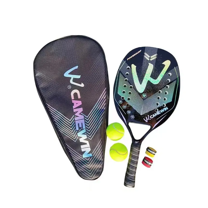 3K Carbon Camewin Carbon Faser Rough Surface Beach Tennis schläger mit Umhängetasche