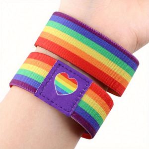 Custom Elastic Wristband <b>Rainbow</b> <b>Bracelet</b> NFC Rfid Wristband Men Armband Sport Wrist Band Elastic Bangle <b>Bracelet</b> - Product Image 5