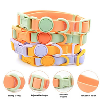 Collier pour animaux de compagnie en PVC, couleur macaron, adapté aux chats et aux chiens, impression de logo personnalisée, imperméable, anti-étranglement, collier réglable