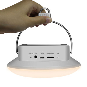 Hot-Bán di động cảm ứng đèn BT SOS chức năng kim loại xử lý Màu Sắc LED Bluetooths Loa với thẻ TF cho Ngoài Trời cắm trại - Product Image 1