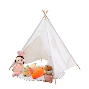 1.6米婴儿便携式帆布Tipi折叠室内儿童帐篷三角儿童帐篷Wigwam小游戏屋