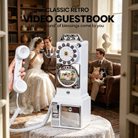 Livre d'or audio-vidéo de mariage en forme de téléphone antique, enregistreur de messages, décoration de mariage, pour fête de remise de diplôme, personnalisable pour invités de mariage