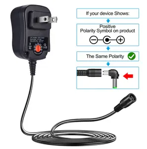 Adaptateur secteur universel réglable 12W US 8 têtes 100v-240v Ac vers Dc 4v-24v 5a convertisseur alimentation