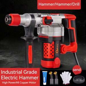 <span class=keywords><strong>Marteau</strong></span> de démolition électrique haute puissance 220V, perceuse à percussion, ensemble à double usage, robuste, brise-béton de 26 mm de diamètre, <span class=keywords><strong>marteau</strong></span> perforateur - Product Image 5