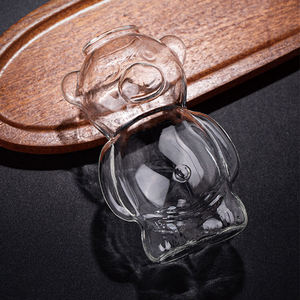 Vasos de cóctel con forma de oso de goma 3D de cristal transparente lindo creativo de Venta caliente para jugo té de la tarde - Product Image 6