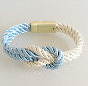 Venta al por mayor de brazaletes trenzados coloridos, cadenas de muñeca, broche magnético chapado en oro, pulseras de cuerda con nudo de la suerte para mujer - Product Image 6