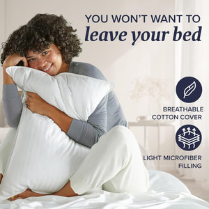 Collection d'hôtels Oreillers de lit Taille personnalisée 2PC Oreiller alternatif en duvet <span class=keywords><strong>original</strong></span> avec taie d'oreiller en coton pour le couchage Drap de lit - Product Image 5