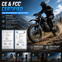 High Performance Electric Dirt Bike Peak Power 7000W 80KM/H Speed 250Nm Torque Off Road Electric Motorcycle for Adults