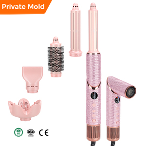 Machine à cheveux 5 en 1, <span class=keywords><strong>styler</strong></span> à air chaud, brosse à cheveux haut de gamme, sèche-cheveux diamant rose, produits pour salon, brosse sèche-cheveux avec peigne - Product Image 1
