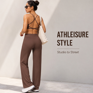 Conjunto Deportivo para Mujer de 2 Piezas: Sujetador Deportivo y Pantalones de Yoga de Pierna Ancha con Sensación Ligera y Secado Rápido para Gimnasio y Entrenamiento - Product Image 1