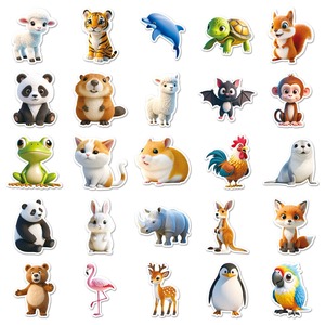 50Pcs Cartoon Animals With Glasses Graffiti <strong>Stickers</strong> for Luggage Bottle Decor Children Creative Gift <strong>Sticker</strong> - Product Image 4