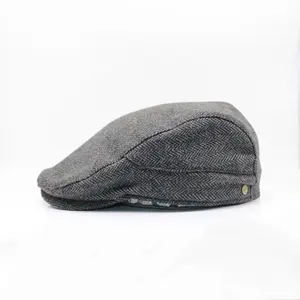 De alta calidad de tela de algodón de Color sólido ajustable Gatsby Cap hombre Golf Ivy sombrero