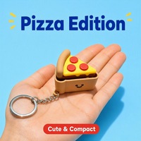 Porte-clés Kawaii imprimé en 3D, jouet sensoriel anti-stress en forme de burger et de pizza, breloque de sac tactile, cadeau créatif pour enfants et adultes