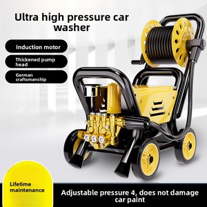 Nettoyeur Haute Pression Portable Jielai Shi 800W pour Voiture et Usage Domestique, Moteur à Induction 220V, Pistolet à Eau Jaune et Noir - Product Image 2