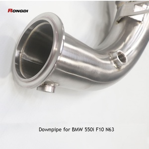 High Performance Downpipe for BMW550i N63 4.4T F10 Car Exhaust Pipes Header Straight Downpipe Golden Fish Scale Welding - Product Image 6