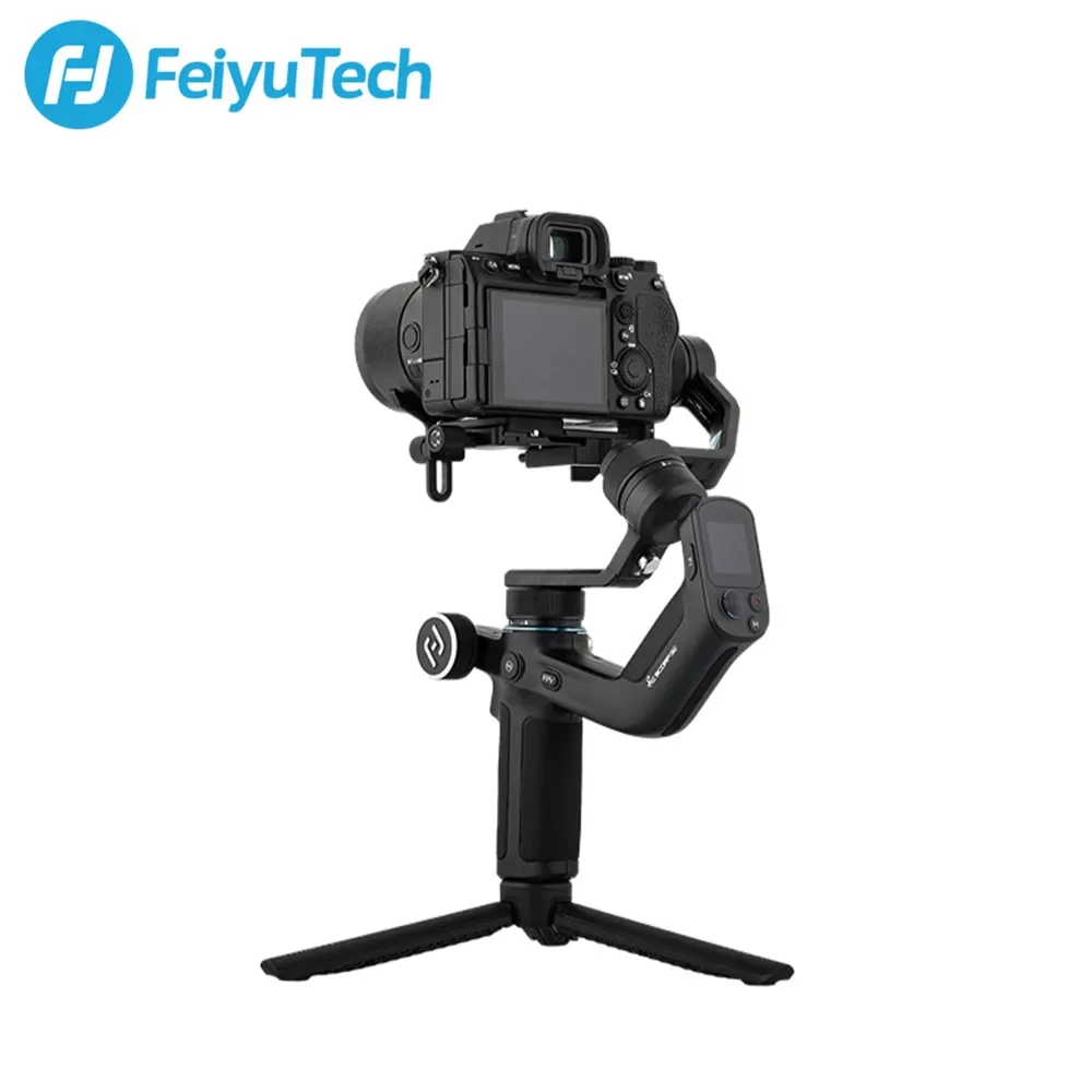 FeiyuTech SCORP Penstabil Gimbal Kamera Digital DSLR Tanpa Cermin Genggam 3 Poros Sentuhan Pintar Profesional Mini untuk Kamera DSLR