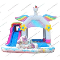 Gonflables mignons et populaires parmi les enfants Combo gonflable avec piscine de parc à thème de maison de rebond de toboggans aquatiques