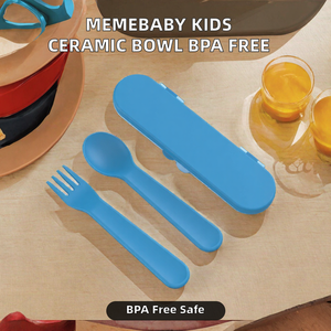 ORIGINAL Nordic Kids <b>Cutlery</b> <b>Set</b> BPA Free Plastic Spoon Fork <b>Travel</b> Case Children Dining Tableware for Home - Product Image 2