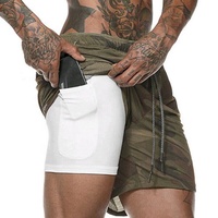 Shorts de sport unisexes PIHA SPORTS, en polyester, à séchage rapide, double couche, imprimés, avec cordon de serrage, pour l'entraînement et le sport