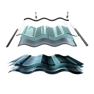 Bangunan BIPV berwarna ubin surya mono ubin lantai tenaga surya energi luar ruangan ubin atap panel surya untuk penggunaan vila